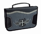 Cross Nylon Medium Black Bible Cover: Christian Art Gifts