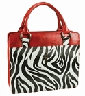 Safari Collection Zebra Print Vinyl Large Red Bible Cover: Christian Art Gifts